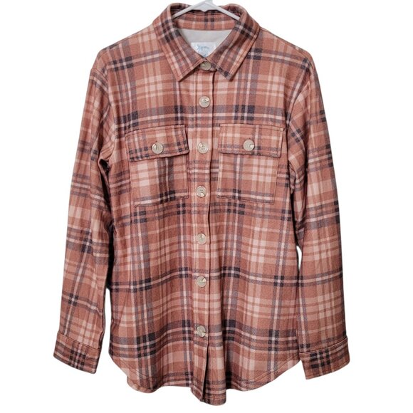 Plaid Shacket Flannel Button Down Womans Small Salty Wave Grunge Academia - Picture 3 of 10